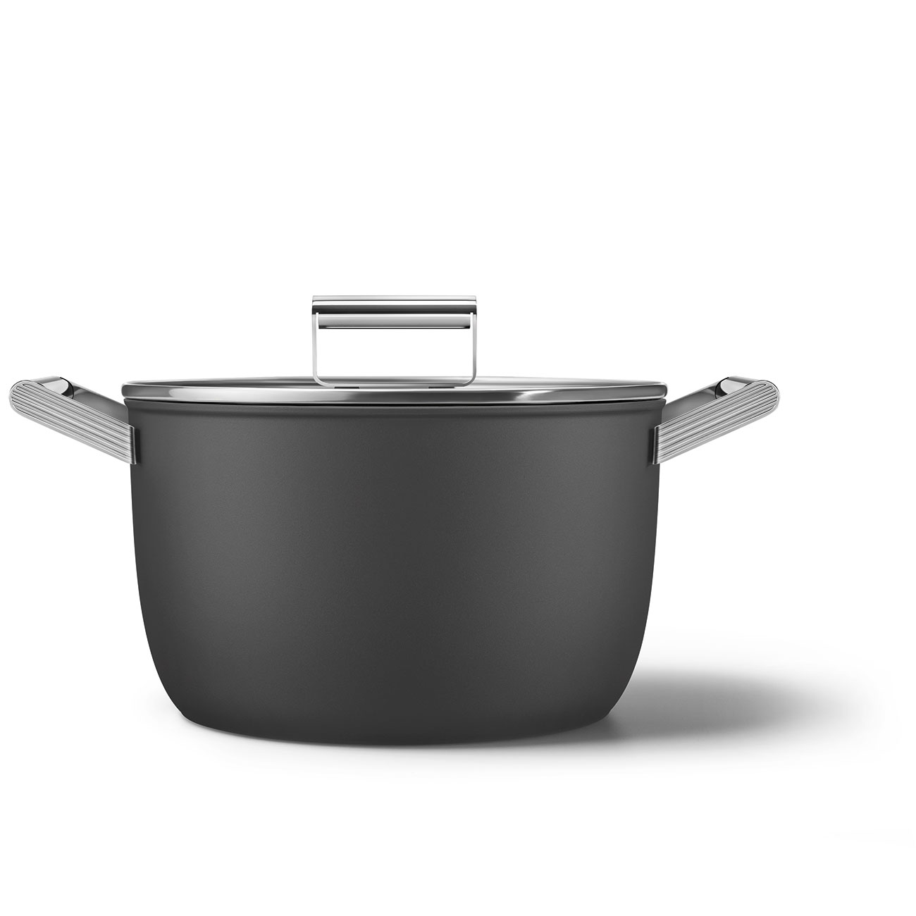 SMEG Cookware 50'S Style Siyah Tencere Cam Kapaklı 26 cm